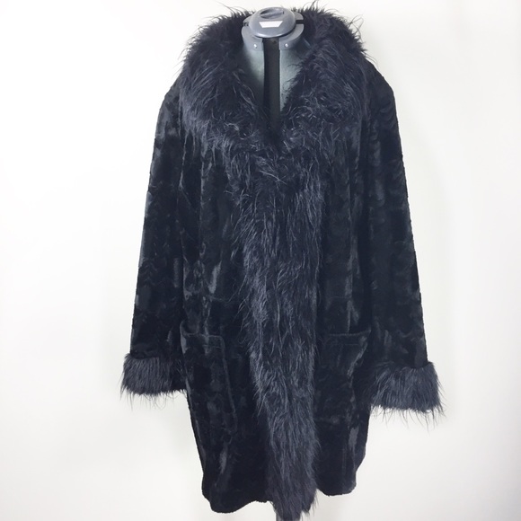 black fur trim coat